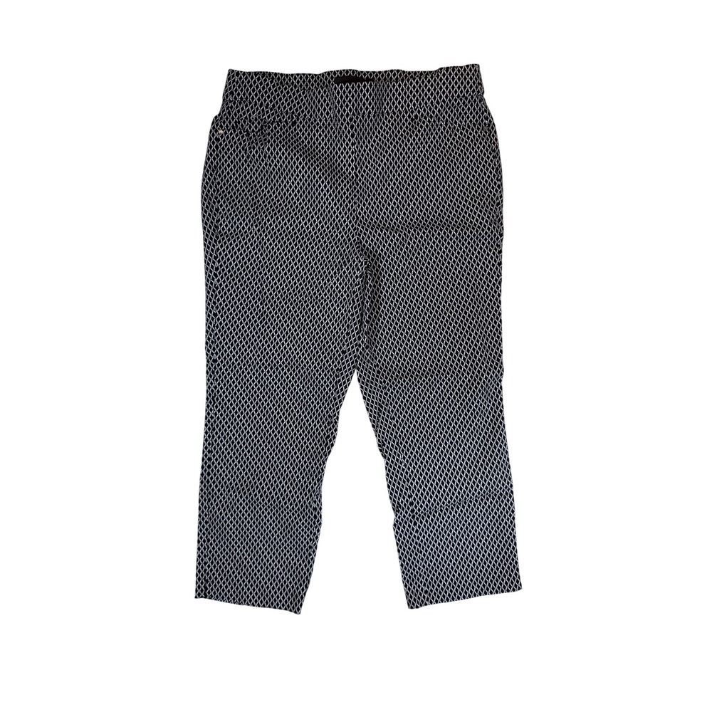Rafaella Women's Black White Geometric Print Cropped Pants Size 8